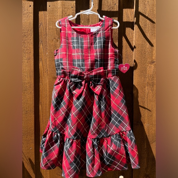 The Children's Place Other - The Children's Place Girls Plaid Satin Tiered Fit & Flare Dress Size 6X-7 NWT